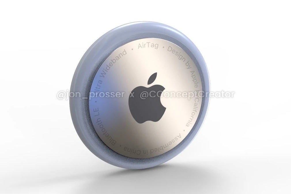 Render of the Apple AirTags that are expected to be released this year - Kuo says to expect Apple to launch these devices in 2021
