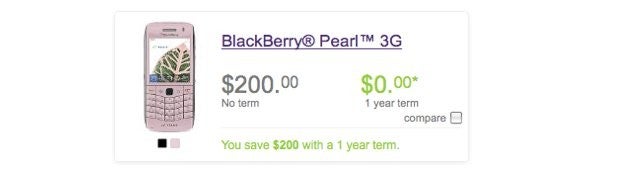 TELUS is now impressively selling the BlackBerry Pearl 3G for $200 no-contract