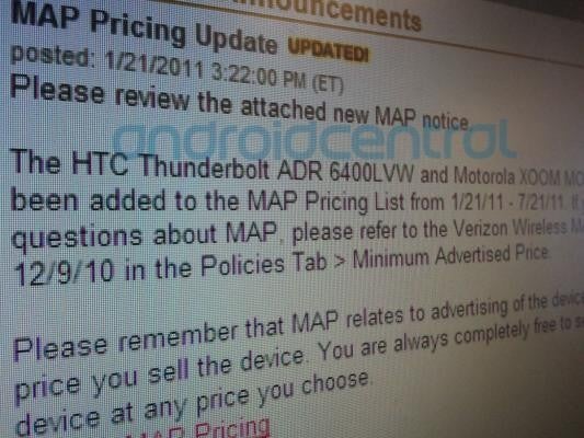 Pricing info leaked for the HTC Thunderbolt and the Motorola XOOM