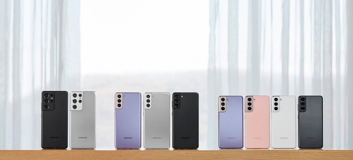 Two official S21 Ultra colors on the left, S21+ colors in the center, four S21 colors on the right - Samsung unveils Galaxy S21 Ultra 5G with 100X Space Zoom and S Pen support
