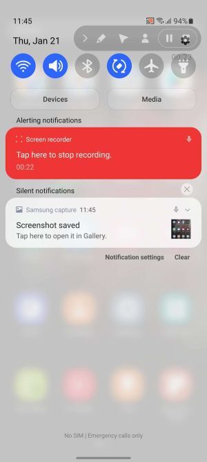 How to record the screen of your Samsung Galaxy S21