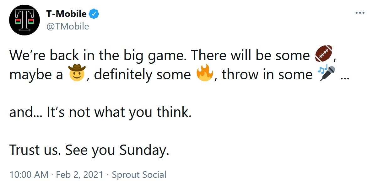 T-Mobile will be advertising on this year's Super Bowl telecast for the eighth consecutive year - Forget Brady vs. Mahomes; big Super Bowl matchup is 5G showdown between T-Mobile, Verizon, AT&T