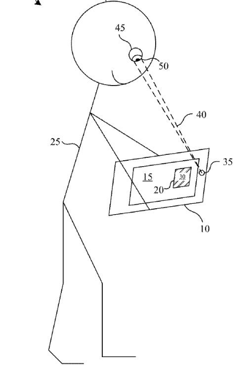 Illustration from Apple's patent application - Apple Glass users' eyes can determine how engaged they are to the content they're viewing