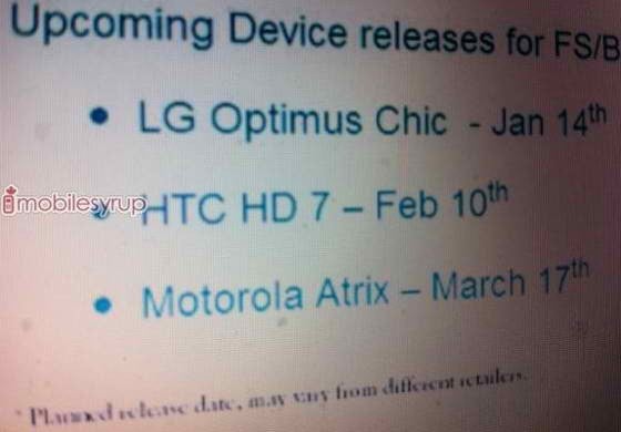 Bell is eying March 17th for its Motorola ATRIX launch