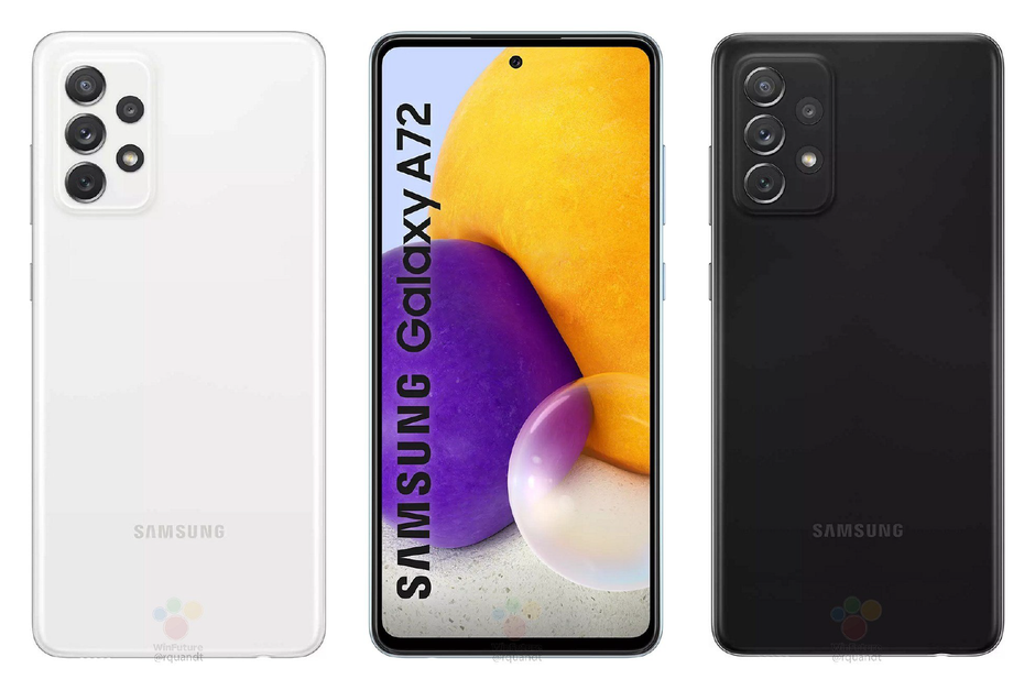 Detaillierte Galaxy A72 Leck listet Premium-Funktionen, zeigt alle Farben
