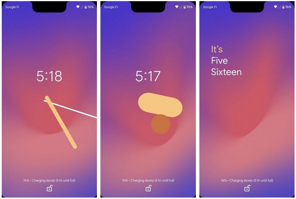 First seen on Android 10 beta, the Lock Screen Clock will have customizable options in Android 12 - Android 12 will reportedly include UI change for the pattern lock and much more