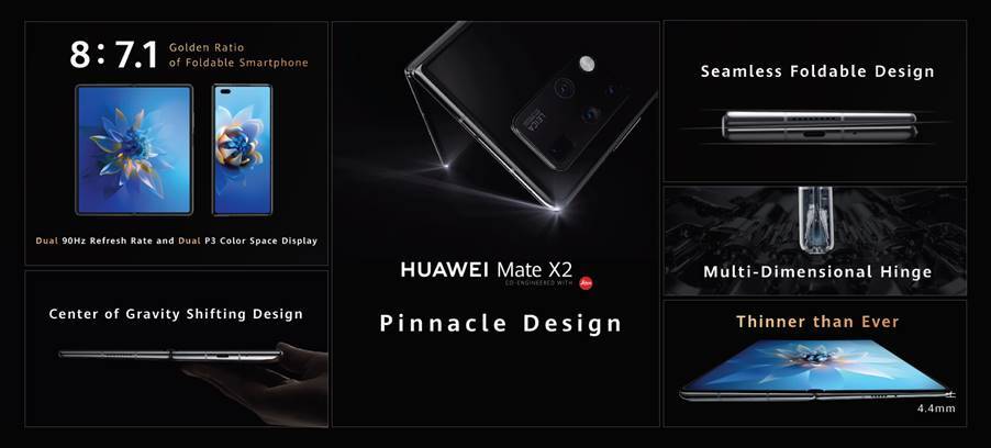Huawei Mate X2 features - Huawei Mate X2 starts the 2021 5G foldable phone crop with 10x periscope zoom