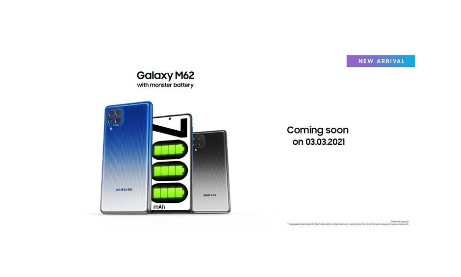 Galaxy M62 teaser on Lazada - Samsung's new 7,000mAh battery phone headed to more markets