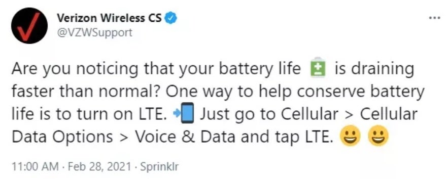 Verizon essentially tells subscribers to turn off 5G if their battery is draining too quickly - Verizon says that if you're having this issue, turn off 5G
