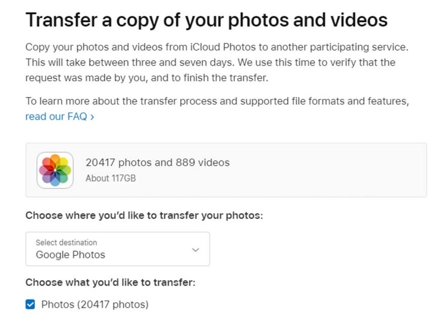 Apple&#039;s tool allows Apple users to transfer their Apple Photos files to Google Photos - Apple&#039;s tool transfers photos and videos from Apple Photos to Google Photos