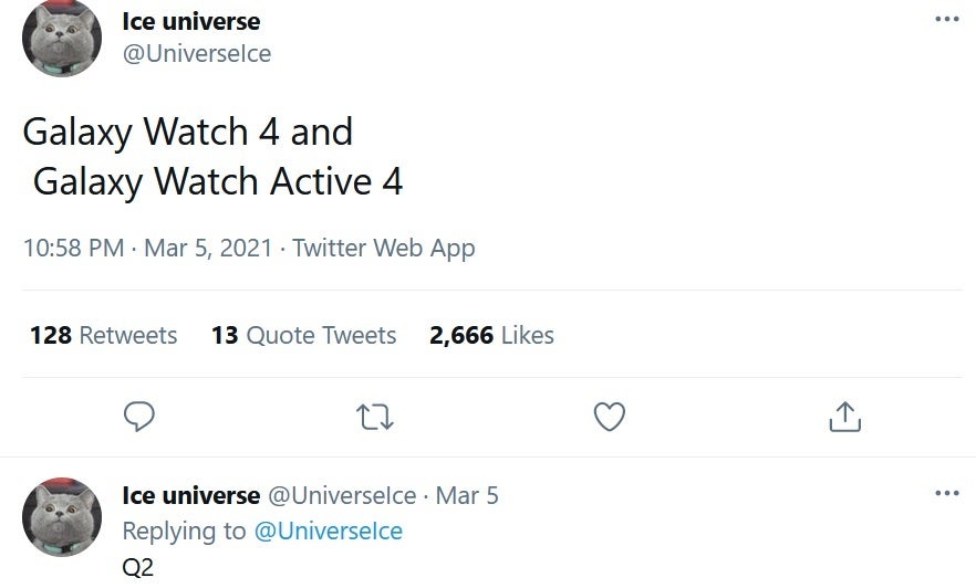 Twitter Tipster Ice Universe will im zweiten Quartal auf die neuen Smartwatches von Samsung achten - Tipster sagt, Samsung werde zwei neue Uhren früher als erwartet vorstellen. Hier ist, warum es rast