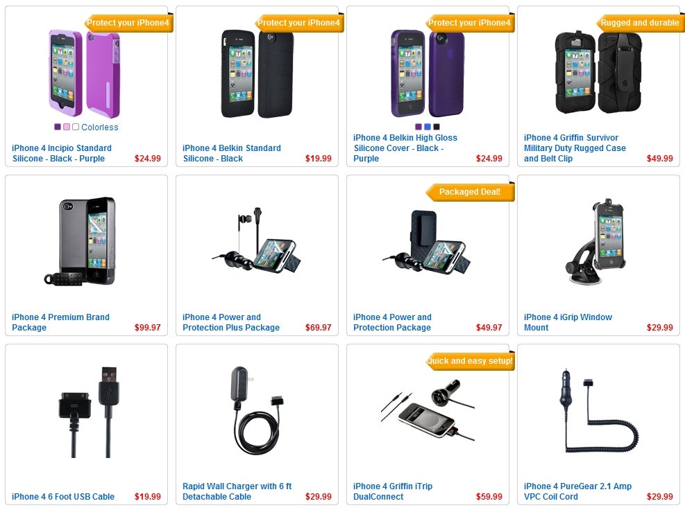 Verizon adds accessories for the iPhone 4 to their site