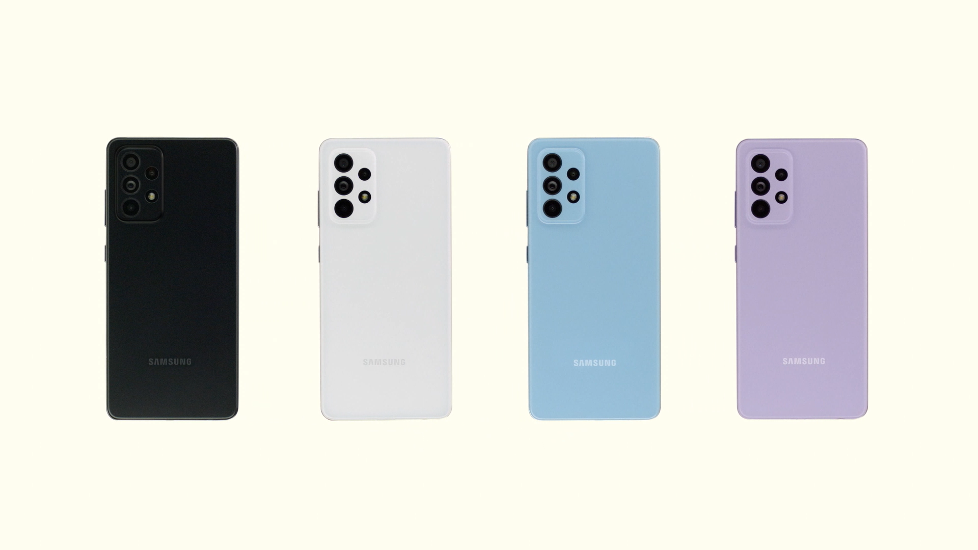 The 2021 Samsung Galaxy A series colors - Samsung announces the Galaxy A52 5G and Galaxy A72, "Awesome is for everyone!"