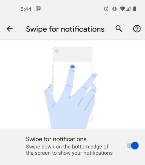 While the text is correct, the image here is a placeholder that has nothing to do with the new feature - New swipe gesture found in Android 12 Developer Preview 2