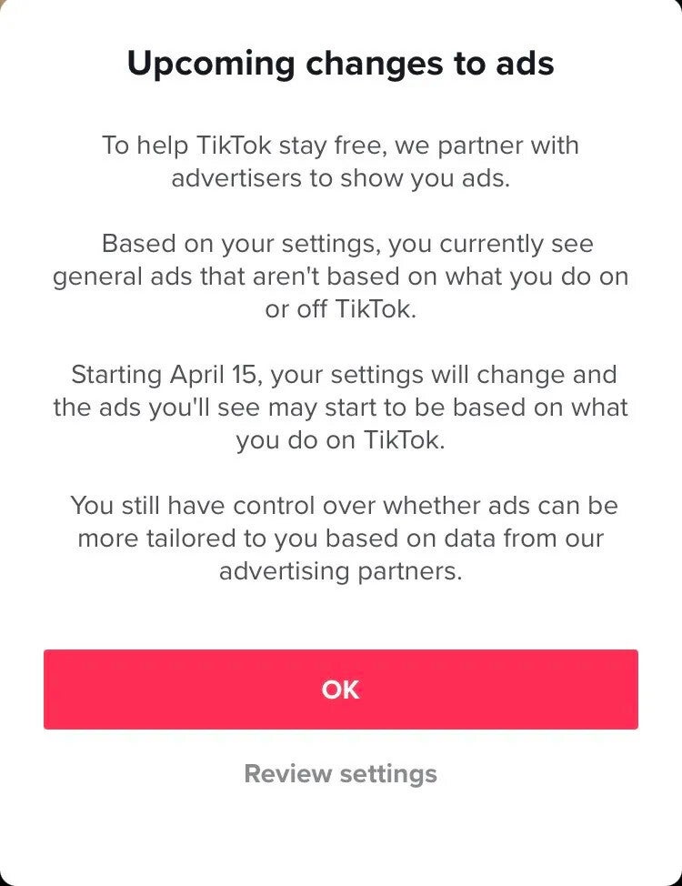 Mandatory personalized ads are coming to TikTok