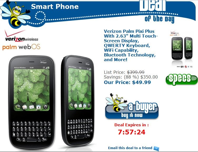 Yet another vendor is selling Verizon&#039;s Palm Pixi Plus for $49.99 no-contract