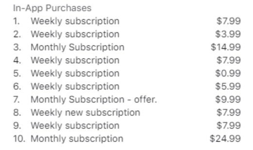 Sample pricing of an app considered Fleeceware - PSA: Better stay away from apps like these that blindly rip you off