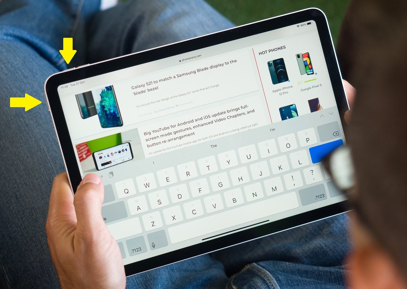 If you're rocking a recent iPad Pro or the 2020 iPad Air, press its power and volume up keys together to take a screenshot - How to take a screenshot on iPad