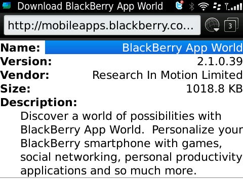 BlackBerry App World 2.1.0.39 offers in-app purchasing