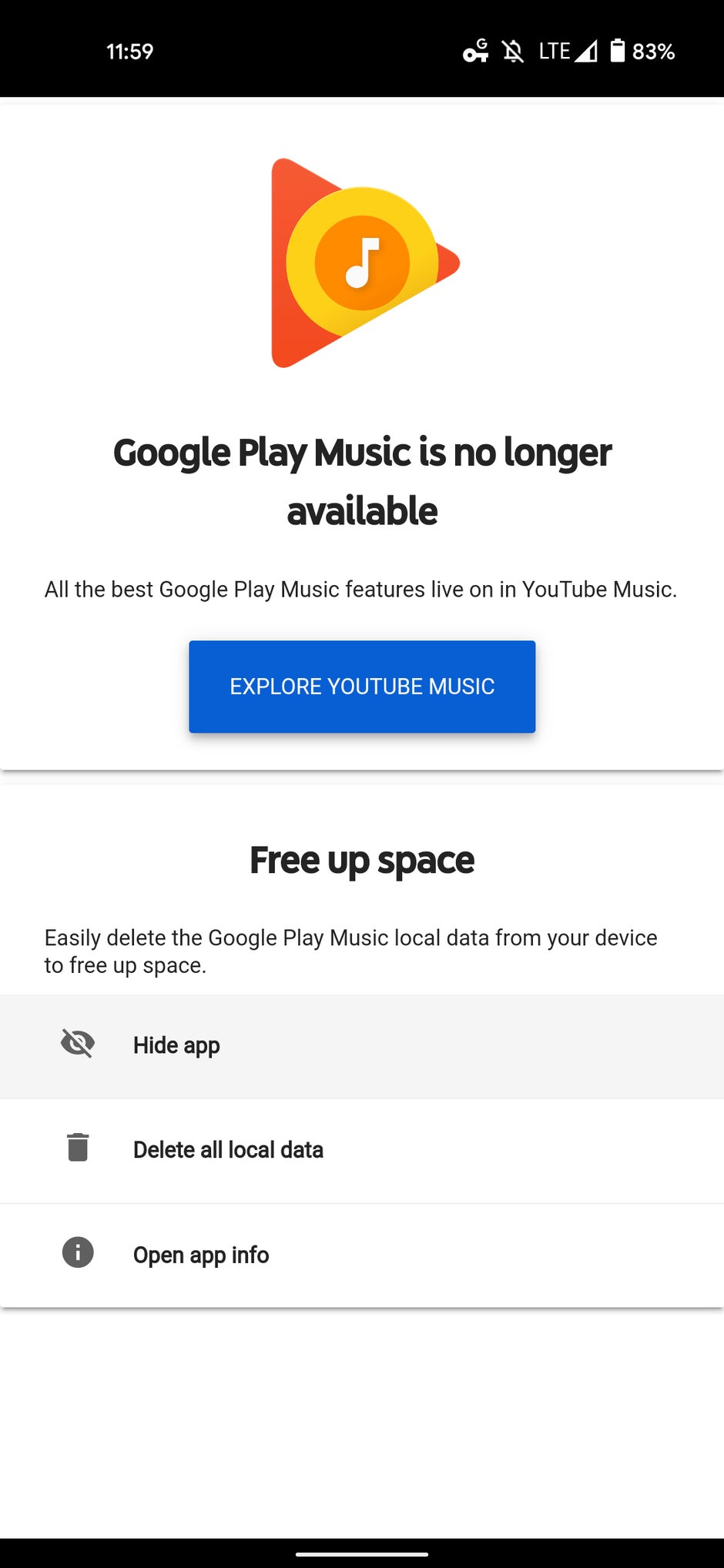 Google Play Music's last update helps users get rid of the Android app