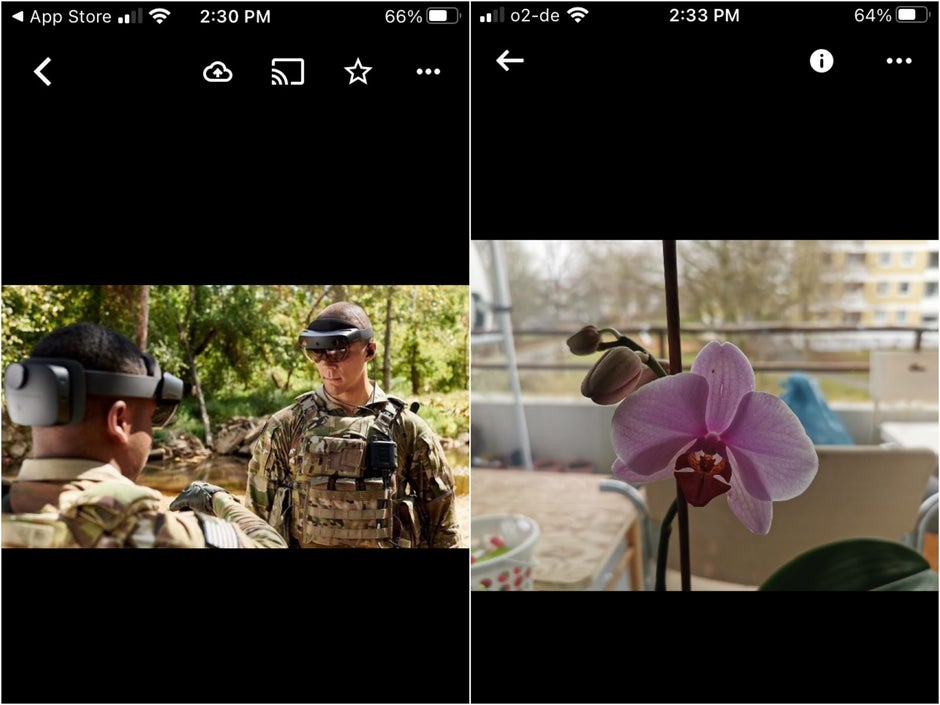 Google Photos on the right; Amazon Photos on the left - Why you can’t check image size, resolution, and more on your iPhone or iPad: Solution