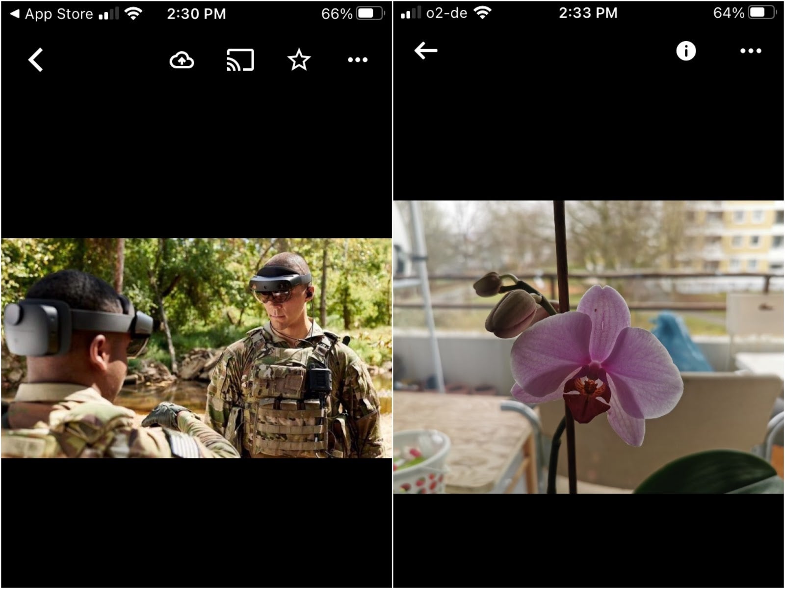 Google Photos on the right; Amazon Photos on the left - How to check image size, resolution, and more on your iPhone or iPad