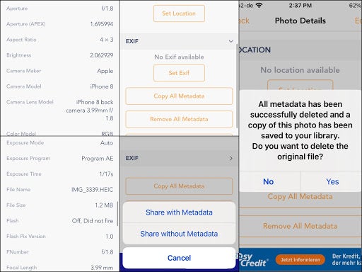 Google Photos on the right; Amazon Photos on the left - Why you can’t check image size, resolution, and more on your iPhone or iPad: Solution