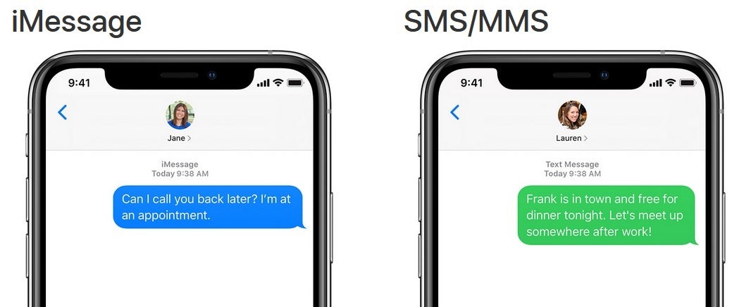 n Apple's Messages app, a blue bubble signifies an iOS to iOS chat. A green bubble means that some one is using Android - Thanks to Epic's lawsuit, we now know why there will never be an iMessage app for Android