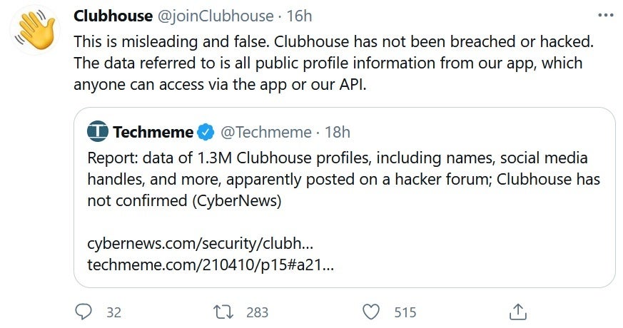 Clubhouse denies that a data breach occurred - 1.3 million Clubhouse users have their personal data leaked