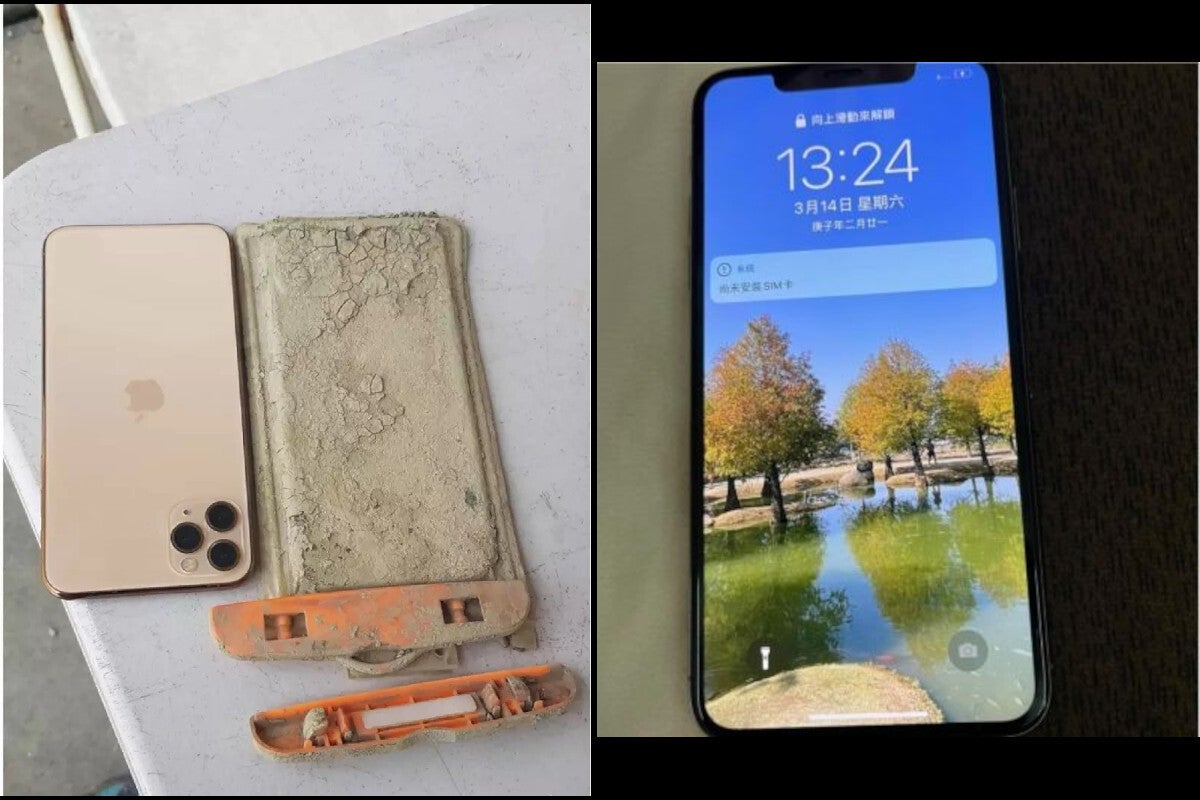The iPhone 11 Pro Max, after spending a year on the lake bottom - iPhone recovered after surviving a year underwater