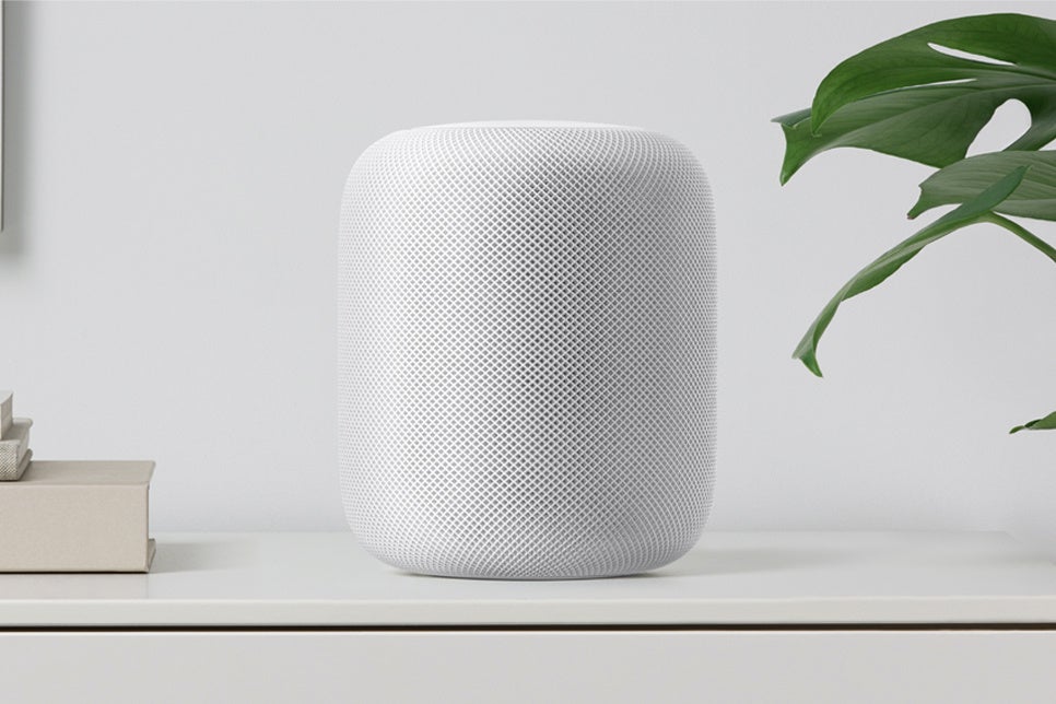 The now-discontinued HomePod - Apple developing TV box with integrated HomePod speaker, camera