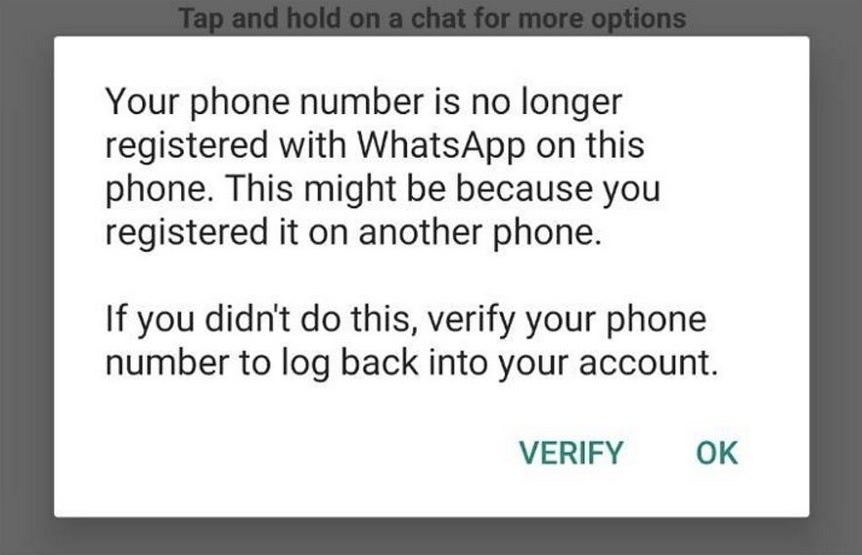 Attackers can deactivate your WhatsApp account without your permission - Attacker can use a WhatsApp subscriber's phone number to suspend his service