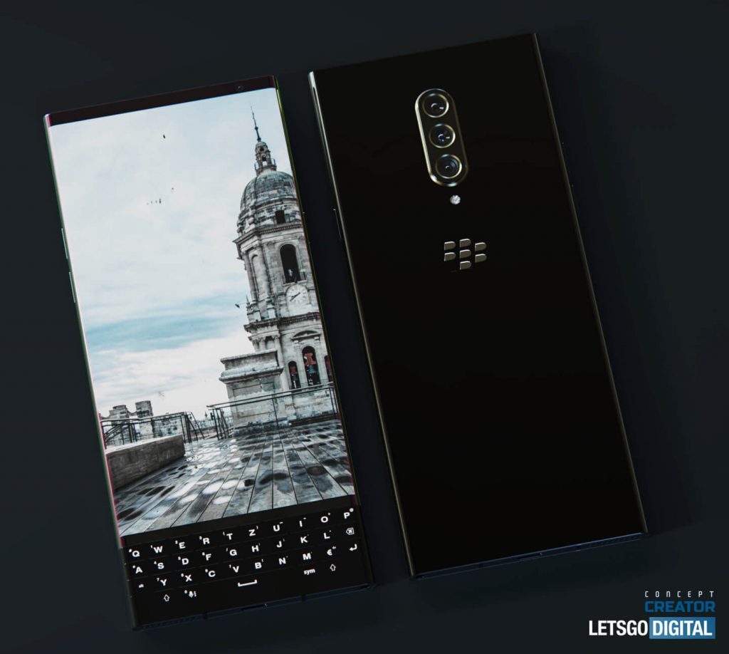 Concept render of the upcoming 5G BlackBerry phone - Concept render for first 5G BlackBerry reveals curved screen, physical QWERTY keyboard and more