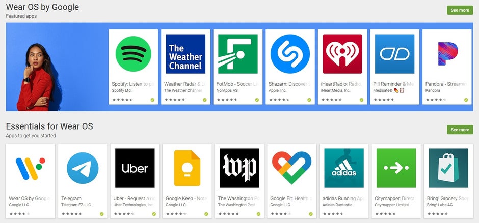 Nouvelle conception du Play Store de Wear OS - Avec la rumeur de la Pixel Watch pour cette année, Google commence à nettoyer le Play Store de Wear OS