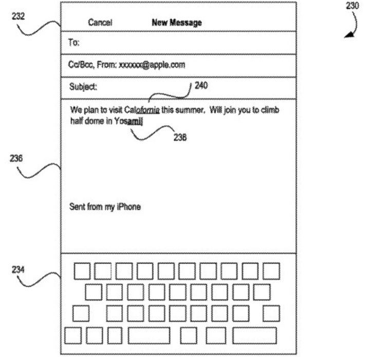 Apple receives a patent to help users quickly find and correct a typo - Apple receives a patent for new method that quickly finds and fixes typos on the iPhone