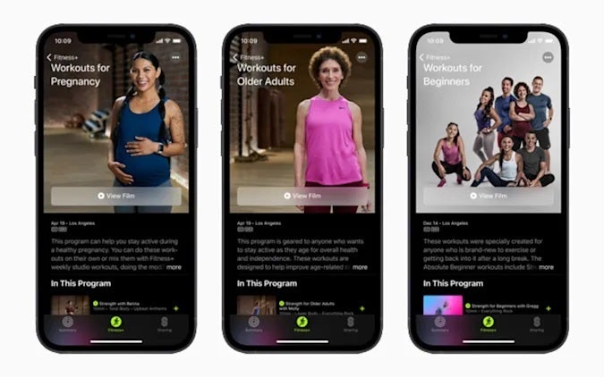 Apple Fitness + ajoute des séances d'entraînement pour les femmes enceintes et les personnes âgées