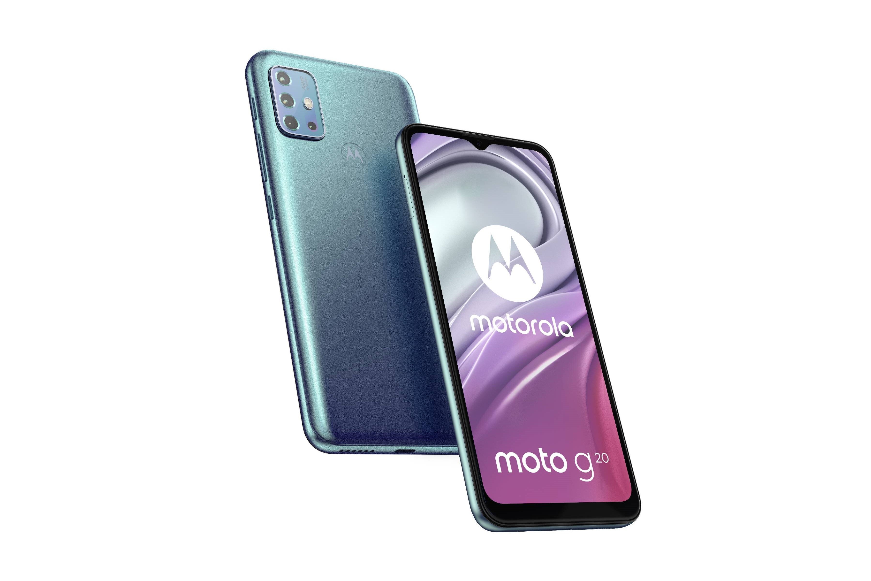 Moto G20 in Sky Blue - Moto G20 leaks again with a quad-camera array, headphone jack, and unimpressive chip