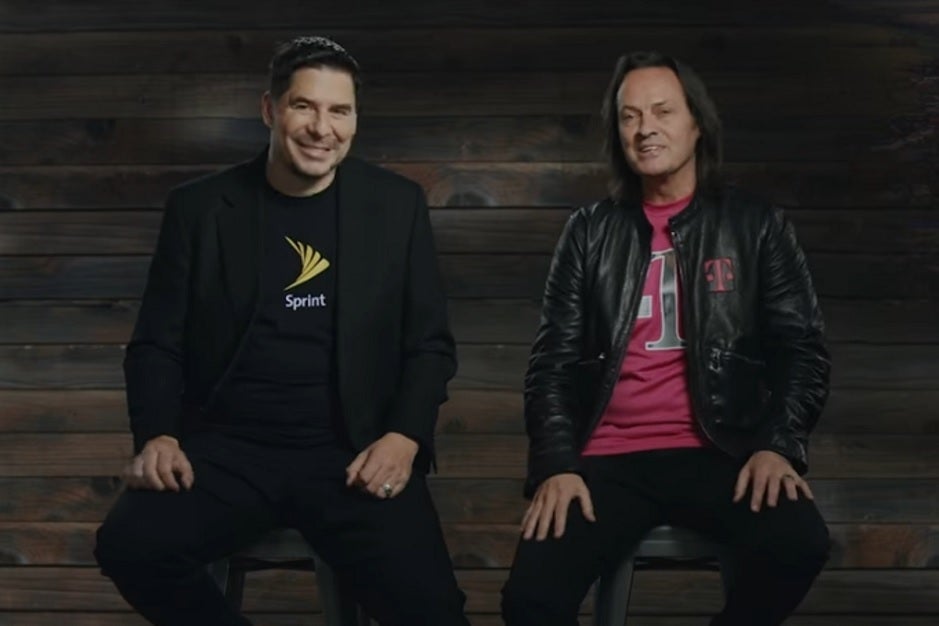 Marcelo Claure (L), John Legere (R) announce the purchase of Sprint by T-Mobile in 2018 - T-Mobile paid John Legere $137 million during his last three months as CEO