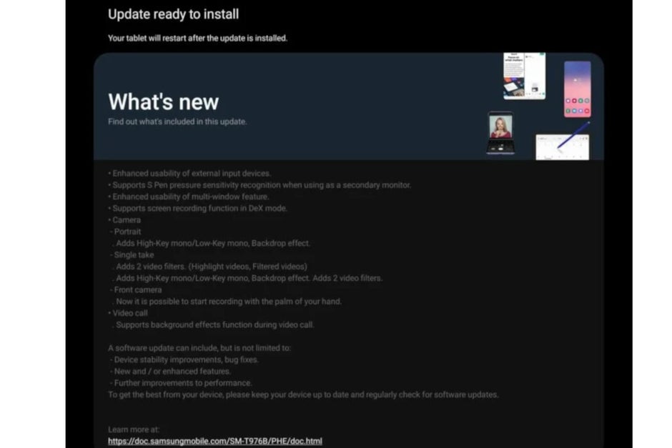 April update brings new features to Galaxy Tab S7, S7+