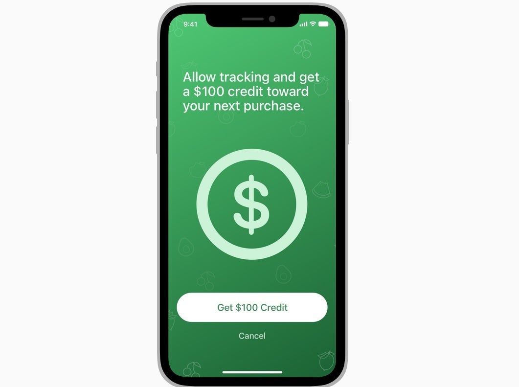 This is an example of what Apple does NOT want to see done with its App Tracking Transparency feature - Apple will toss out apps that bribe users to opt-in for tracking