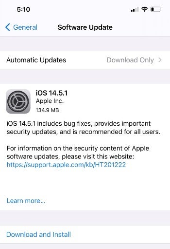 A week after dropping iOS 14.5, Apple releases the iOS 14.5.1 security update - Apple iPhone users need to install this security update now or face losing control of their phones