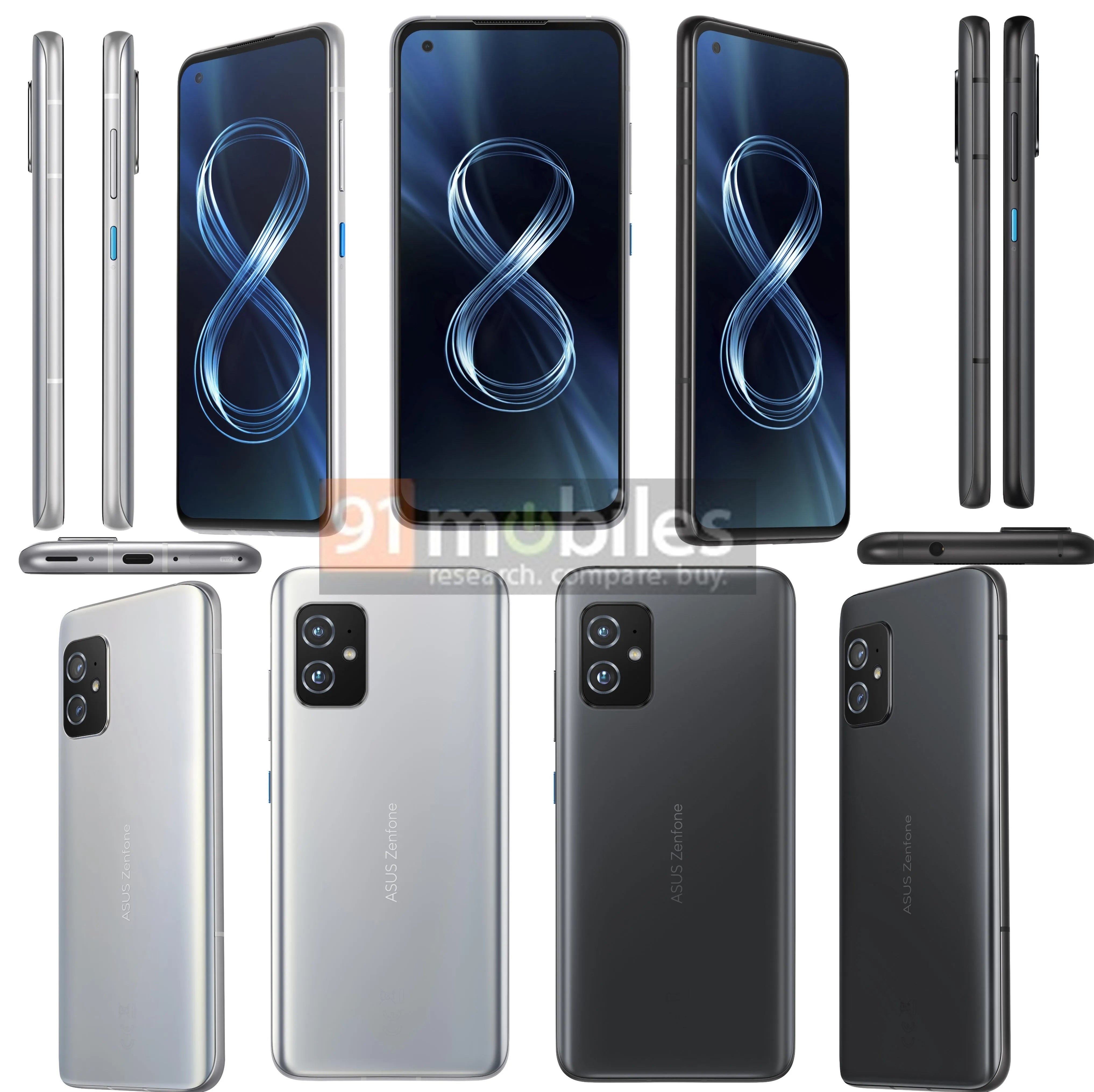 Renders of the ASUS ZenFone 8 - Specs, renders leak for upcoming ASUS ZenFone 8 and ZenFone 8 Flip