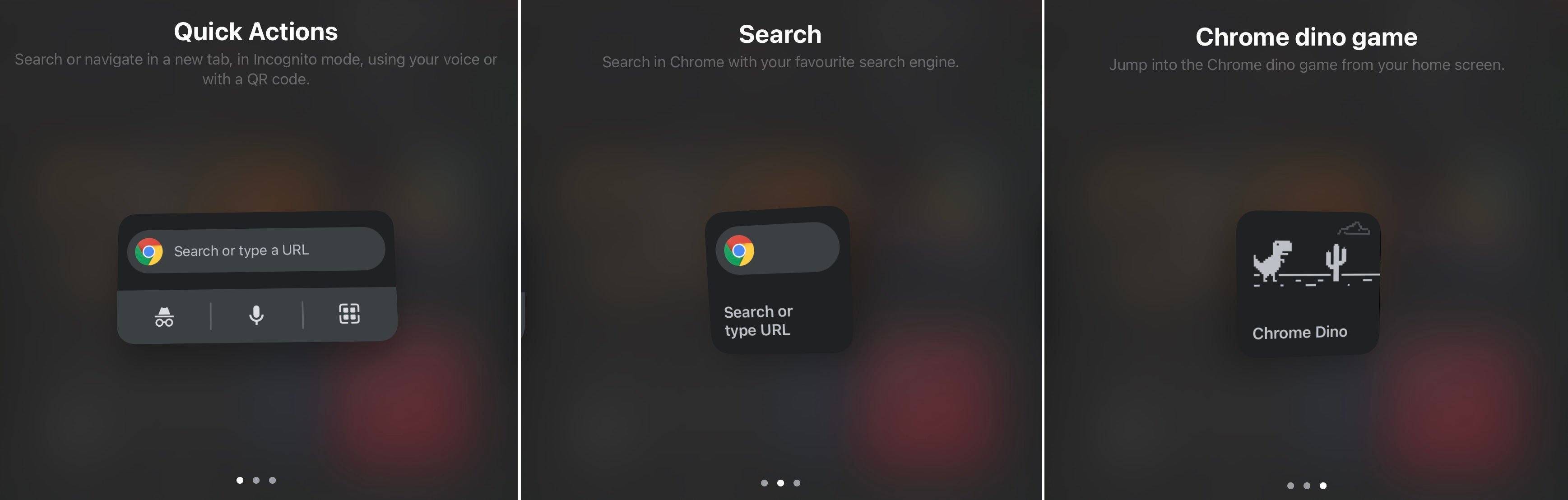 Chrome on iPhone and iPad gets Search and Dino minigame widgets