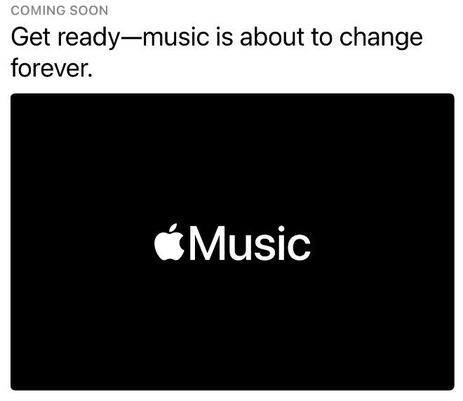 Apple taquine que la musique est sur le point de changer pour toujours grâce à l'application Apple Music - Apple dit qu'elle est sur le point de changer la musique pour toujours