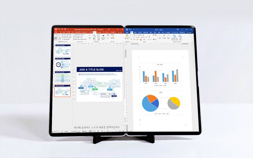 This display carries a -  aspect ratio and opens up to become a 17-inch PC monitor - Samsung plans on revealing these foldable screens this week