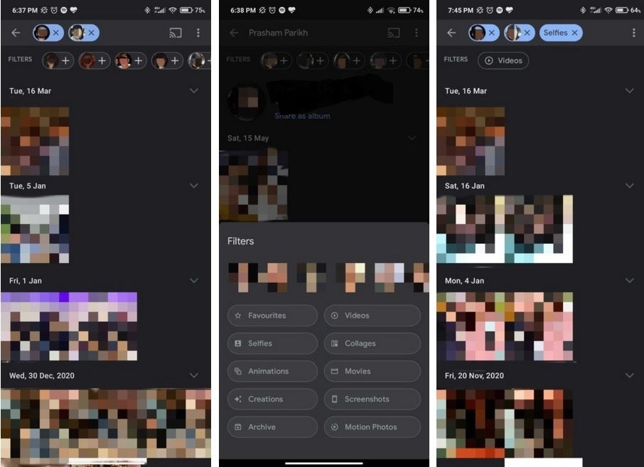 Updated version of Google Photos refines search terms through the use of filters - Google Photos app tests new filter tool to refine search requests