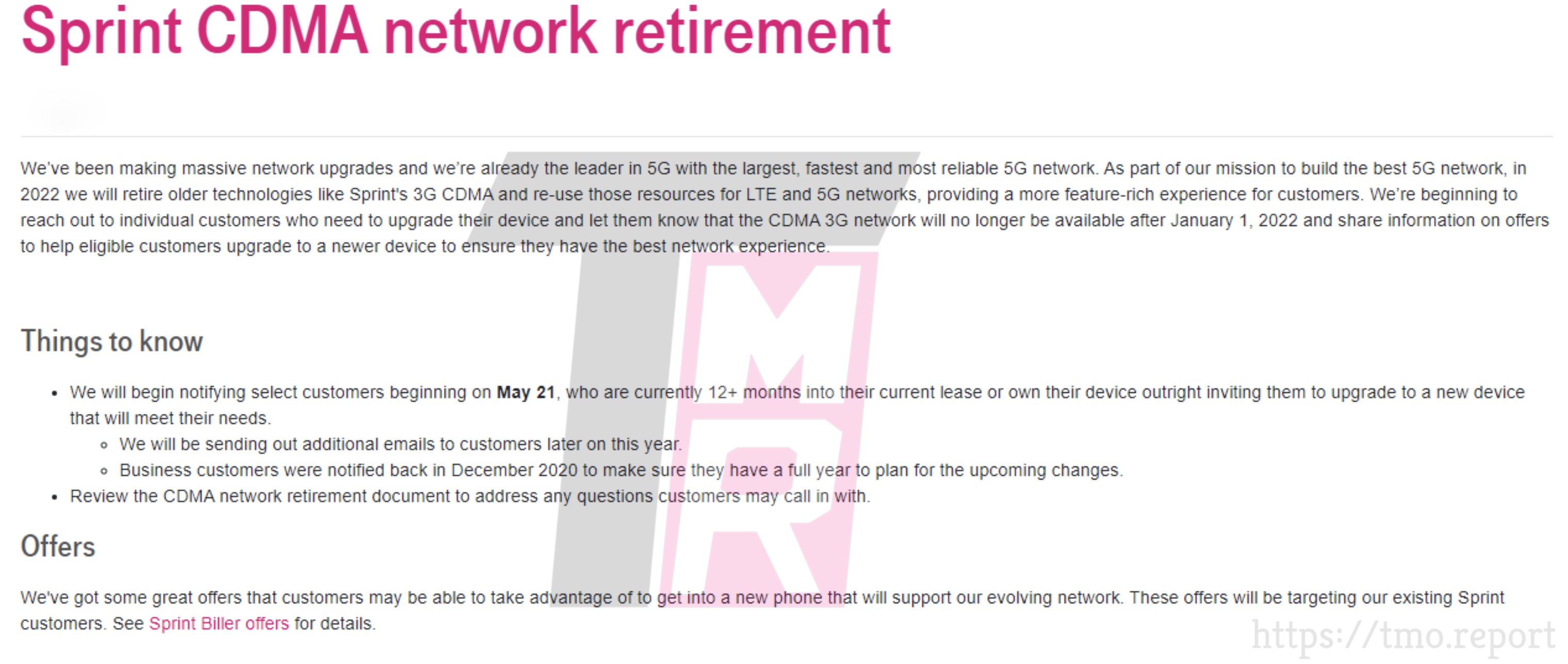 T-Mobile to retire Sprint&#039;s 3G CDMA network in early 2022 - report