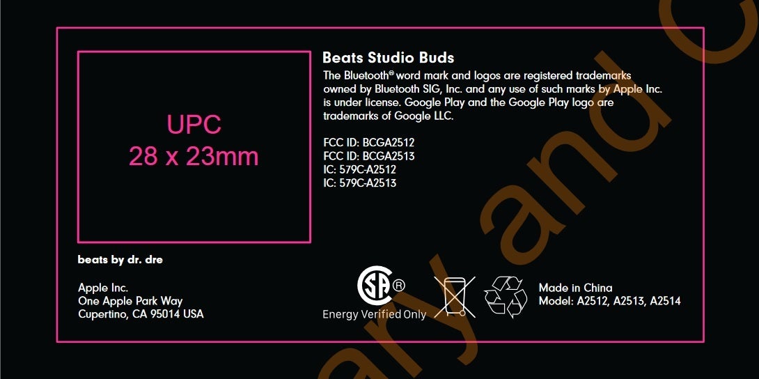 Image of the FCC label to be used on the earbuds packaging confirms the Beats Studio Buds name - LeBron photographed wearing unreleased Beats Studio Buds; FCC confirms the name