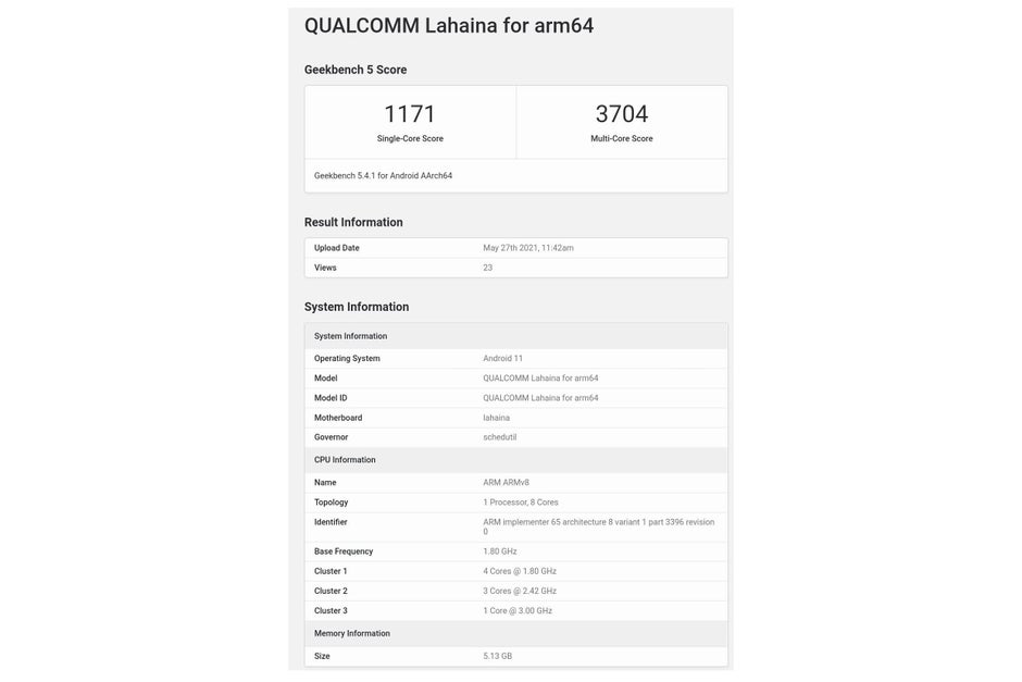 Snapdragon 888+ scores présumés de Geekbench - Qualcomm Snapdragon 888+ apparaît sur Geekbench