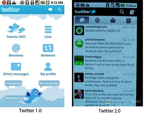 Video shows off the updated looks of the upcoming Twitter 2.0 app for Android